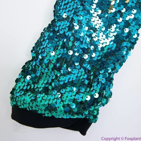 NEW Ashley Stewart green gold blue‎ sequin bodycon dress, 14/16 - Picture 8 of 16